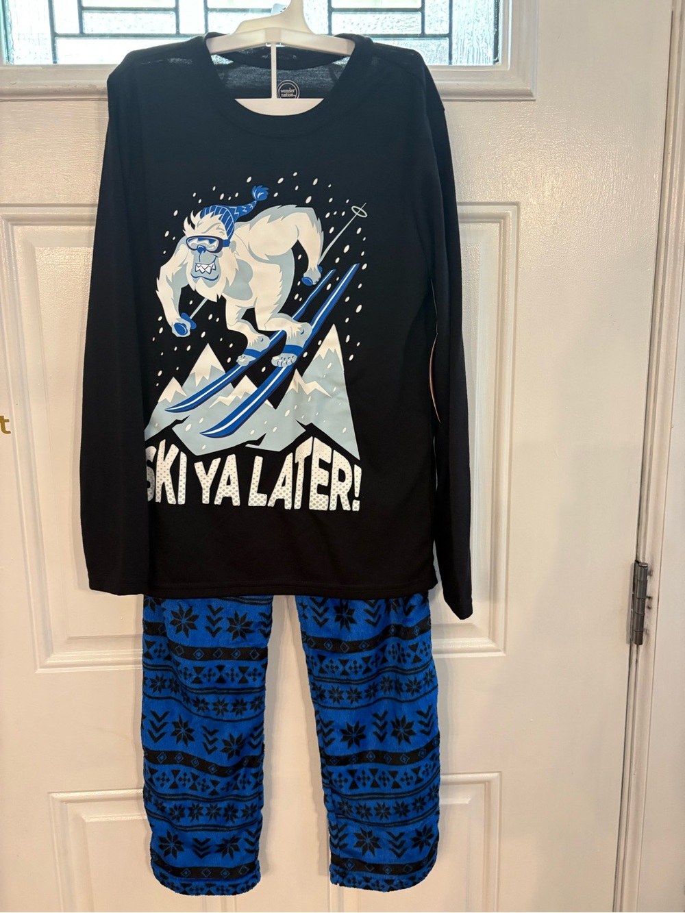 Ski Yeti Kids Pajama Set wonder nation Black & Blue